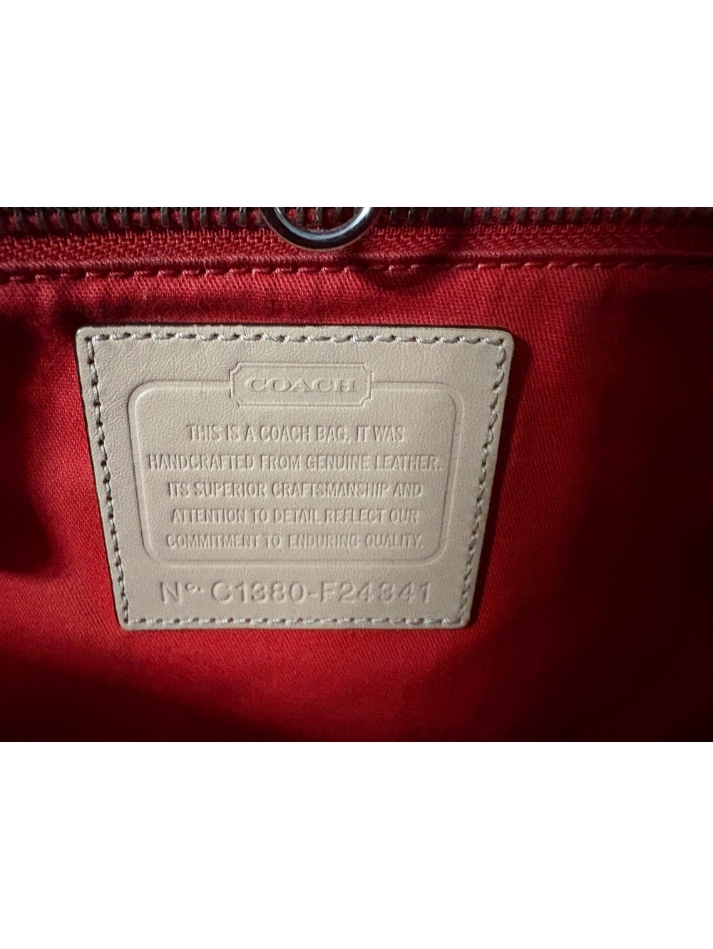 Coach Coral Saffiano Leather City Tote Bag F24341 - Picture 8 of 9